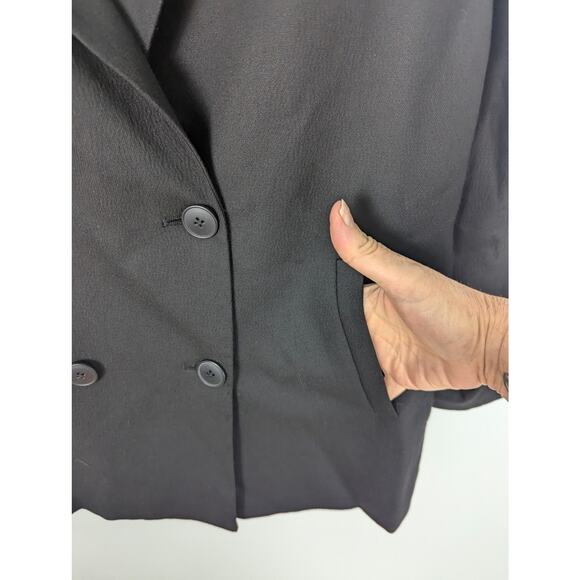 Madewell Caldwell Double Breasted Blazer Black Classic Preppy Size Small NWT - Picture 8 of 10